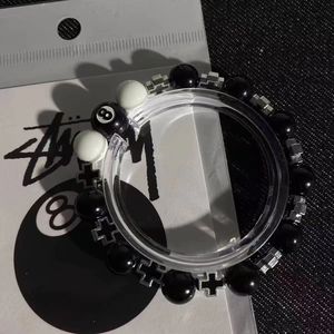 กำไลข้อมือลูกปัดวินเทจ<span class=keywords><strong>8</strong></span>เม็ดงานแฮนด์เมดดีไซน์ใหม่สร้อยข้อมือลูกปัดไขว้สีดำสีขาวสำหรับผู้ชายเครื่องประดับสไตล์พังก์สำหรับวันครบรอบ - Product Image 2