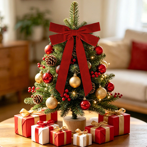 Attaches personnalisées pour guirlandes de Noël, grands nœuds en velours réutilisables pour couronnes de Noël, pour décorations de balustres intérieures et extérieures - Product Image 5