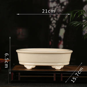 Vasi Moderni in Ceramica Smaltata da 21 cm per Bonsai, Design Artigianale per Decorazioni Casa e Giardino, Piante Grasse e <span class=keywords><strong>Cactus</strong></span> - Product Image 4