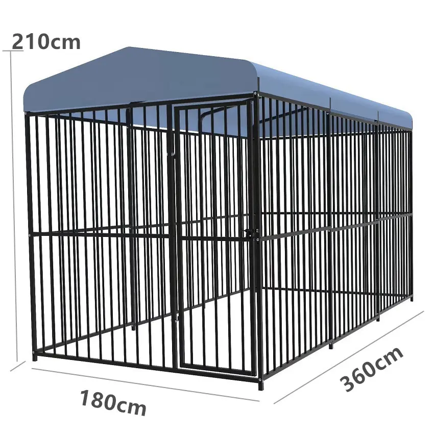 الثقيلة سهلة تجميع بيت للكلب في الهواء الطلق المربعي الكلب قفص مع سقف