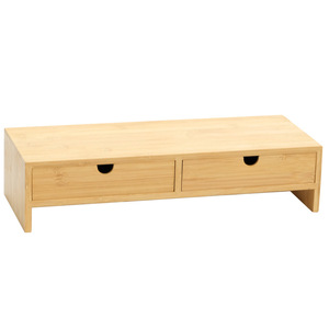 Soporte para monitor de computadora, organizador de teclado de escritorio y estante de almacenamiento con soporte para cajón, eleva la pantalla. - Product Image 3