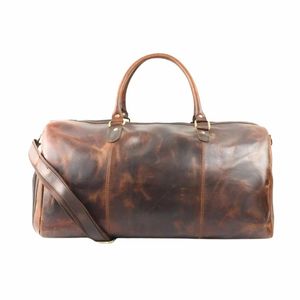 Bolsa de Viaje de Cuero Genuino Marrón, el Compañero de Viaje Premium para Estilo y Funcionalidad - Product Image 3