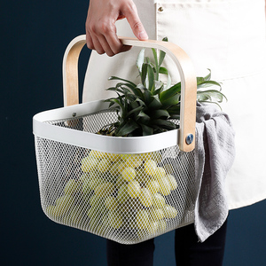 Paniers <span class=keywords><strong>de</strong></span> rangement pliables en fil métallique, paniers à courses pour <span class=keywords><strong>fruits</strong></span> et légumes pique-nique, ustensile en bambou pour <span class=keywords><strong>fruits</strong></span> - Product Image 1