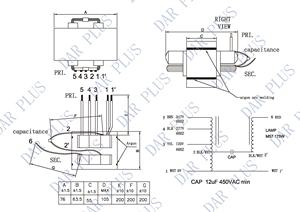 Transformateur de puissance monophasé EI76*55 DAR PLUS 120V, transformateur électronique industriel haute performance - Product Image 4