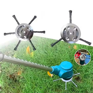 Tête de coupe d'herbe universelle en acier au carbone de 6 pouces pour enlever la rouille des mauvaises herbes en mousse Tête de tondeuse à gazon - Product Image 1