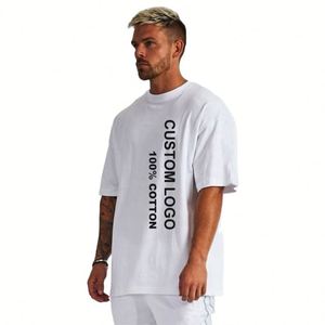 For Cotton Knitted Fabric Silk Screen Printed Solid Color Eco-Friendly T-<b>Shirt</b> for Men with Custom Logo - Product Image 1
