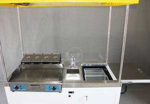 Carrito <span class=keywords><strong>de</strong></span> Comida Móvil <span class=keywords><strong>de</strong></span> 3 Ruedas <span class=keywords><strong>para</strong></span> BBQ, Hot Dogs, <span class=keywords><strong>Bicicleta</strong></span> con Parrilla, Triciclo, Carrito <span class=keywords><strong>de</strong></span> Venta Ambulante con Refrigerador - Product Image 5