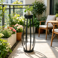 Lampes solaires de jardin, étanches, pour cour, balcon, support de plantes, lampe LED de sol pour aménagement paysager, hôtel, villa, lampe décorative de patio