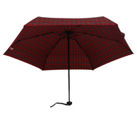 Parapluie pliant manuel classique portable, motif cheval mignon, style écossais rouge, avec protection solaire et pluie en alliage de fer