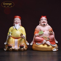 Statue en céramique du Dieu de la Terre et du Riche du Vietnam, Bouddha Feng Shui plaqué or, décoration moderne et simple pour la maison et le salon