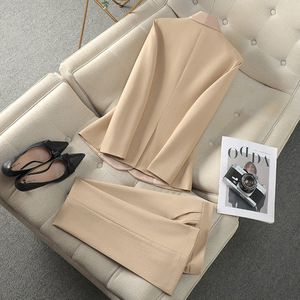Women's Suit Set Solid Color Polyester Satin Anti-Wrinkle Professional Casual Wear - Product Image 3