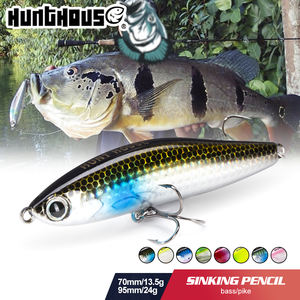 เหยื่อตก<span class=keywords><strong>ปลา</strong></span> Hunthouse Sinking Pencil ขนาด 70 มม./13.5 กรัม และ 95 มม./24 กรัม แบบ Trolling Stickbaits Wobblers เหยื่อแข็งสำหรับน้ำเค็ม สำหรับ<span class=keywords><strong>ปลา</strong></span> Bass และปลา Trout - Product Image 1