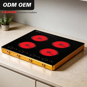 Placa de Inducción de 4 Zonas, Comercial, de Alta Resistencia, 3500W, Acero Inoxidable, Multizona, Calentamiento Rápido, Profesional, Cuatro Quemadores Independientes - Product Image 2