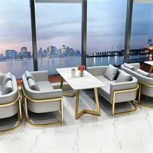 Modern Minimalist Internet Celebrity Leisure Negotiation Booth Commercial Lounge Sofa & <b>Table</b> Chair Combination Ideal for West - Product Image 2