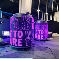 Forma Especial Personalizada 360 °   Pantalla LED Cilíndrica, Pantalla LED en Forma de Lata, Video Wall para Publicidad en Exposiciones