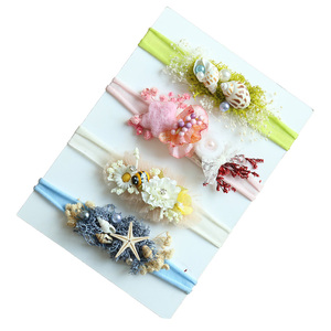 Vintage <strong>Baby</strong> Boy Pearl <strong>Headband</strong> Boho <strong>Baby</strong> Girl Flower Hair Band Lovely Newborn Photography Headpiece Props Studio Accessories - Product Image 4