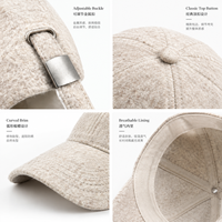 Casquette de sauna minimaliste en feutre de laine, style baseball, protection en fibres naturelles pour sauna à haute température
