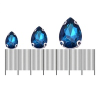 En gros, Base argentée K9, Strass en verre cristal forme goutte d'eau à double orifice avec griffes