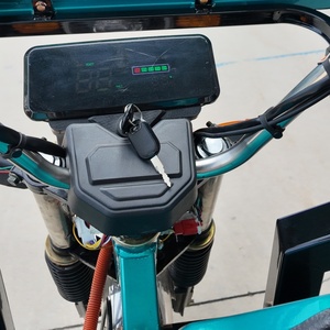Triciclo de Pasajeros con Carrocería Verde Azulado, Horquilla Cromada, Resorte, Faro Redondo y Neumático Delantero con Nudos para Paseos en Pueblo - Product Image 3