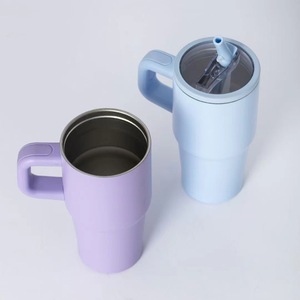 Vaso de acero inoxidable de 20 oz, libre de BPA, con pajita y asa, vaso de 20 oz con aislamiento al vacío. - Product Image 4