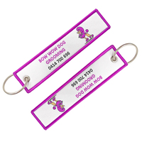 Usine personnalisée RPET tissé Logo broderie clé Jet Tag porte-clés