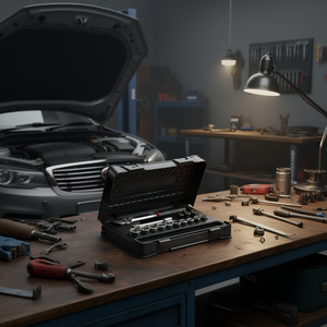 Jeu de douilles 1/2 pouce, 13 pièces, métrique, en acier au chrome-vanadium, avec cliquet et rallonge pour réparation automobile - Product Image 3