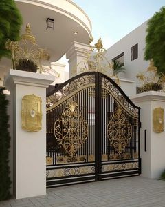 Trượt đường lái xe thiết kế lối vào chính rèn sắt cổng tùy chỉnh an ninh biệt thự cổng - Product Image 3