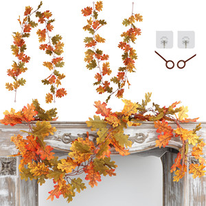 Greenery Artificial Maple <b>Leaves</b> Garland 30cm-190cm Autumn <b>Decor</b> for <b>Wall</b> Wedding Arch - Product Image 1