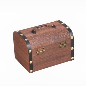 Caja de Madera Maciza Retro con Cerradura, Caja de Almacenamiento de Madera, Hucha para Monedas, Diseño Clásico, Joyero - Product Image 4