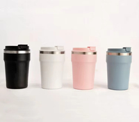 Mug Kopi Logo Kustom, Cangkir Termos Stainless Steel, Botol Air 380mL, Flask Vakum Portabel, Tumbler, Botol Air