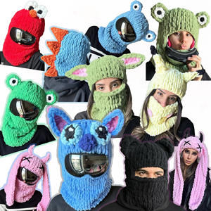 Dijital baskı ile dinozor parti elbise-up sıcak yetişkin şapka el yapımı örme kurbağa kazak şapka - Product Image 1