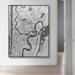 JZ decorazione soggiorno Giclee parete Poster cornice in legno stampa grande tela mappa della città da parete arte moderna pittura su tela - Product Image 1