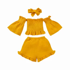 Costume pour enfants filles, vêtements en coton, nouvelle collection, vente en gros, printemps, été et automne 2021