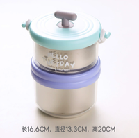 304 Boîte À Lunch Thermique En Acier Inoxydable Portable 2 Couches Étanche Conteneur Alimentaire Double Paroi Conservation De La Chaleur Bento Box 1.08L