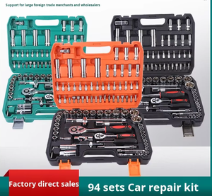 <span class=keywords><strong>94PC</strong></span> Tay Hoạt Động Chrome Vanadium Thép Tự Động Sửa Chữa Công Cụ Thiết Lập Nhiệm Vụ Nặng Nề Ratchet Cờ Lê Và Ổ Cắm Thiết Lập Với Trường Hợp Khó Khăn - Product Image 2