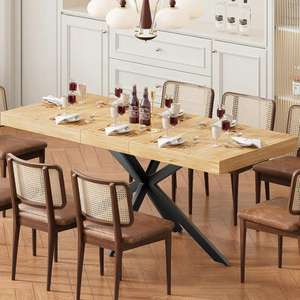 Mesa de comedor industrial moderna hecha a mano, acabado de madera maciza natural con tapa antigua plateada, precio al por mayor - Product Image 2