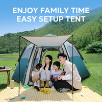 Tente anti-UV en titane argenté UPF 50+ 20 ° Tente de camping familiale automatique avec refroidissement intérieur