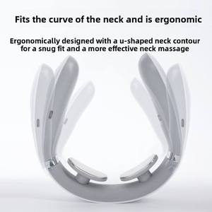 PAKISS OEM ODM Portable Neck Massager Electric Pulse Heated Neck Massage Machine Voice <b>Remote</b> Control - Product Image 2