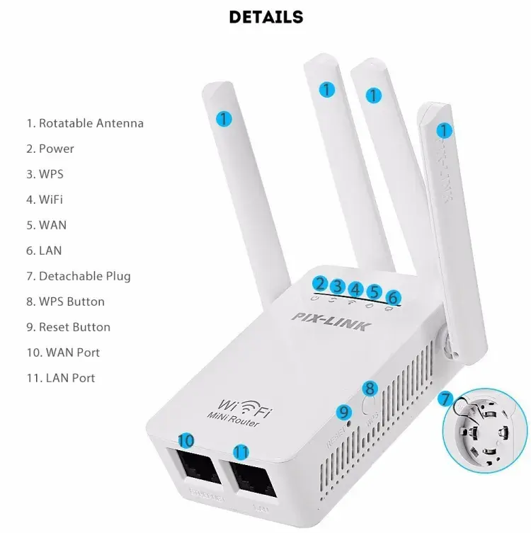 Unterstützung Outdoor Wifi Repeater Epeater Langstrecken Wifi PIX-LINK LV-WR09 300Mbp Wifi Langstrecken Repeater