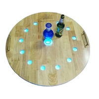 Présentoir à bouteilles en bois personnalisé avec éclairage LED, base lumineuse pour bouteilles d'alcool, pour bar et boîte de nuit