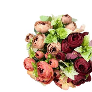 Bouquet de roses artificielles 10 têtes, fleurs en soie faites à la main, décoration de mariage et de maison - Product Image 5