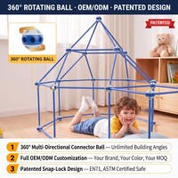 Kit de Construcción de Fortines STEM para Niños, 168 Piezas, Carpa de Juego de Construcción de ABS para Niños y Niñas, Venta al Por Mayor