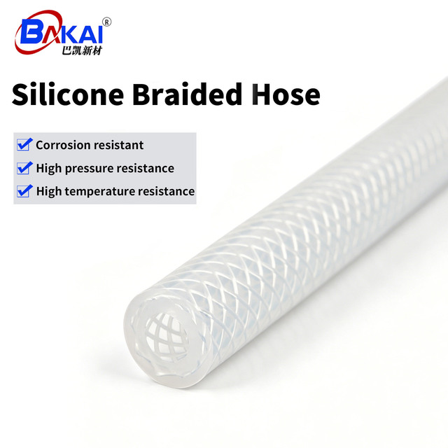 Braided Silicone Reinforced Tubing High Temp Resistant High Pressure Food Grade Silicone Pipe Custom Sizes for Beverage Machine