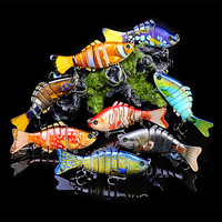 Señuelo de Pesca Biónico Profesional Multiarticulado de 6 Segmentos, Cebo Duro Realista de ABS con Acción S, Hundimiento Lento, Venta al por Mayor