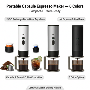Machine à Expresso Portable de Luxe Kingze 12V Auto-Chauffante, Mini <span class=keywords><strong>Cafetière</strong></span> de <span class=keywords><strong>Voiture</strong></span> pour Camping-Car, Randonnée, Bureau, Alimentation Électrique - Product Image 1