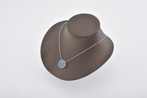 สร้อยคอจี้ประดับกรอบสแตนเลสสีน้ำเงินประกายระยิบระยับ - Product Image 6