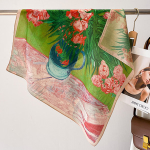 Automne marque de luxe coton laine soie Hijab écharpe femmes velours carré foulards imprimé châles enveloppes cheveux couverture foulard femmes - Product Image 1