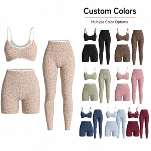 Set da <span class=keywords><strong>Donna</strong></span> 3 Pezzi con Stampa Leopardata Senza Cuciture, <span class=keywords><strong>Abbigliamento</strong></span> in Filato Opaco di Alta Qualità dai Migliori Produttori di <span class=keywords><strong>Abbigliamento</strong></span> - Product Image 3