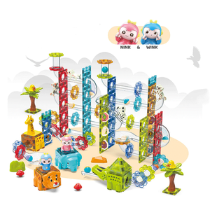 Kids Creative Educational Plastic Tiles Children Marble <strong>Race</strong> Run Toys Dinosaur Construction Toy Toddler Animal Building <strong>Blocks</strong> - Product Image 1