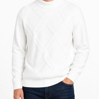 Maßgefertigter OEM & ODM Herren-Pullover Gerippter Strick Langarm Stehkragen Klassischer Herbst Winter Weihnachten Viskose-Polyester-Mischung Weiche Oberteile